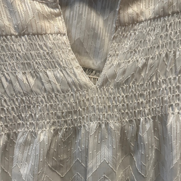 Stella & Dot Mette Cream/gold Blouse with Chevron Design - Picture 4 of 6